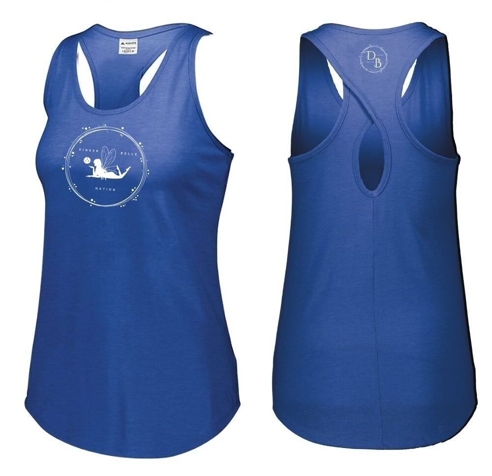 Blue tank top front and back view