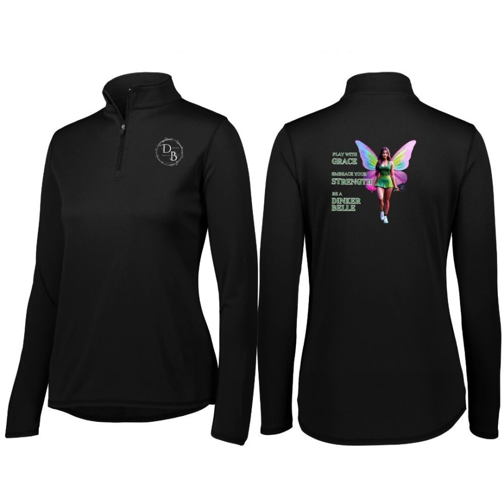 Black shirt with fairy design and motivational text