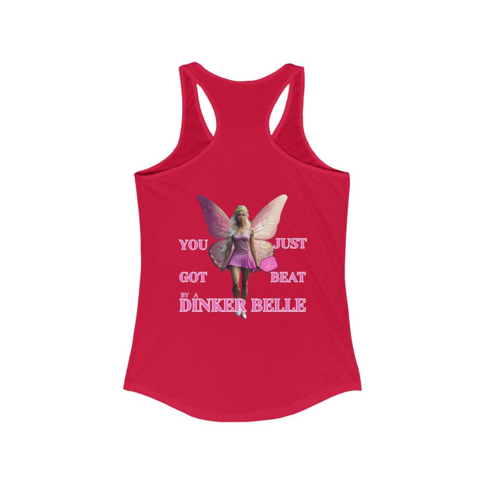 Red tank top with fairy and text design