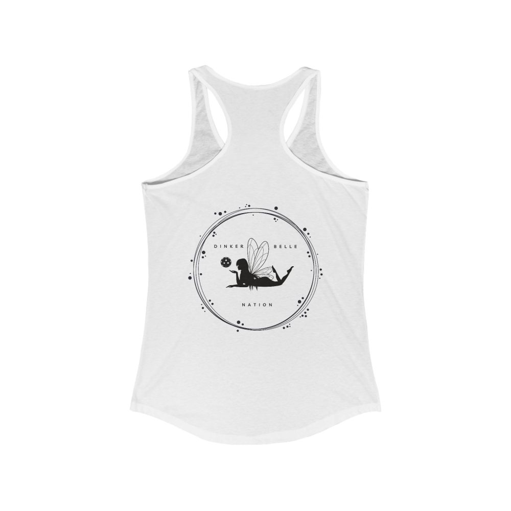 T-shirt with fairy design and text 'Dinker Belle Nation'.