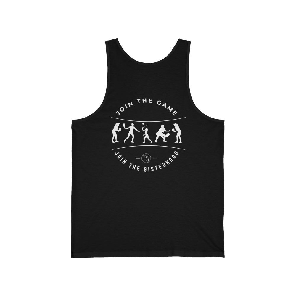 Black tank top with 'Join the Game' design.
