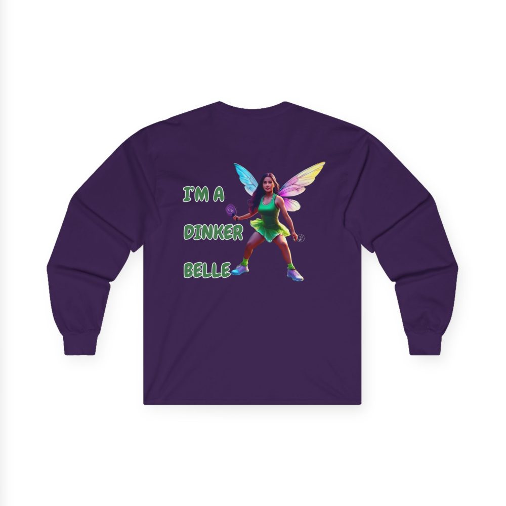 Purple shirt with fairy and text design