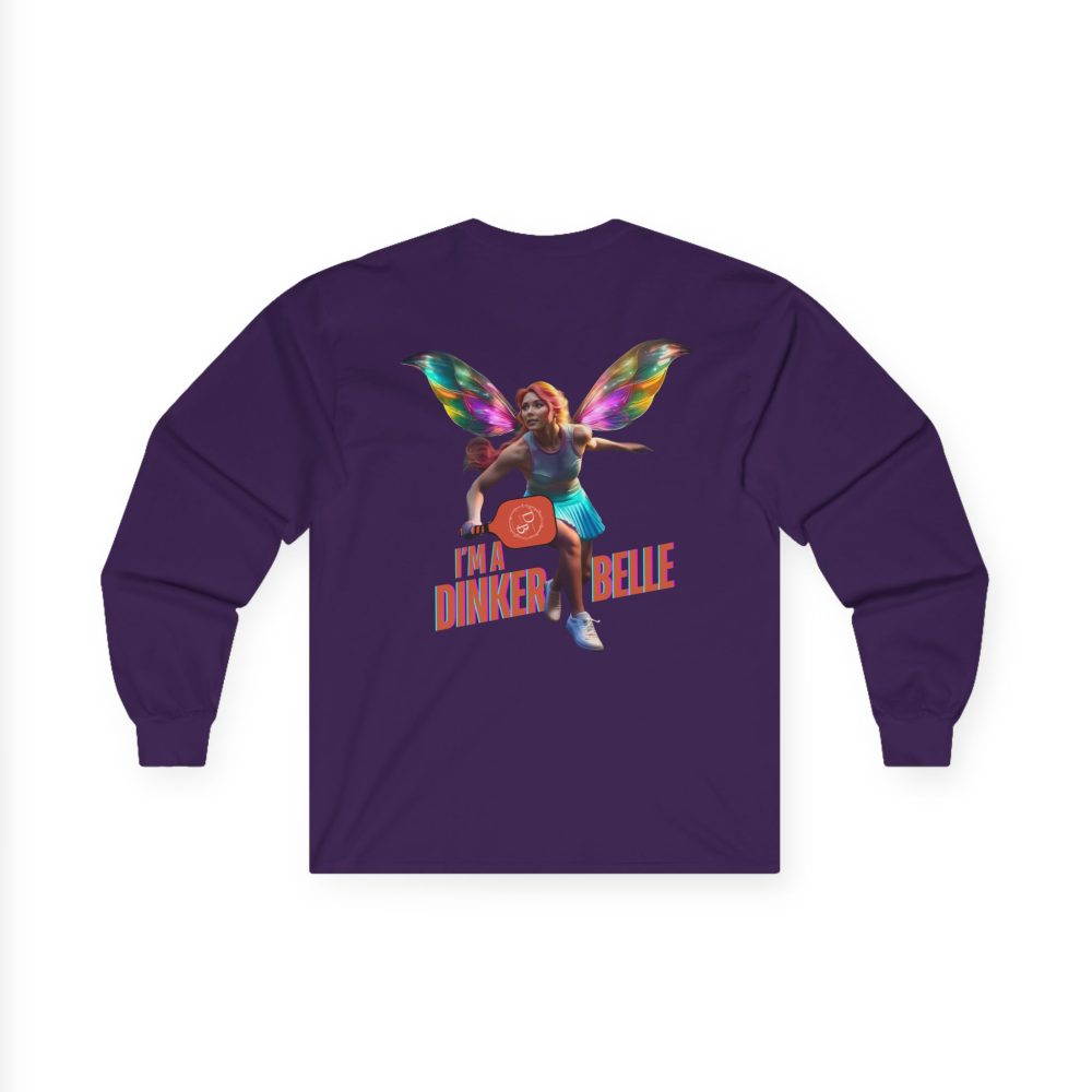 Purple shirt with fairy design, Dinker Belle text.