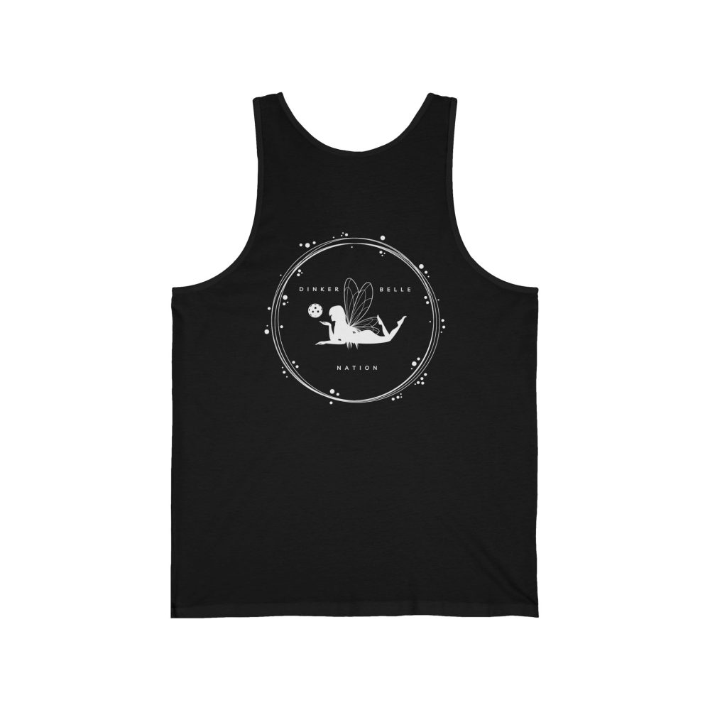 Black tank top with fairy silhouette design