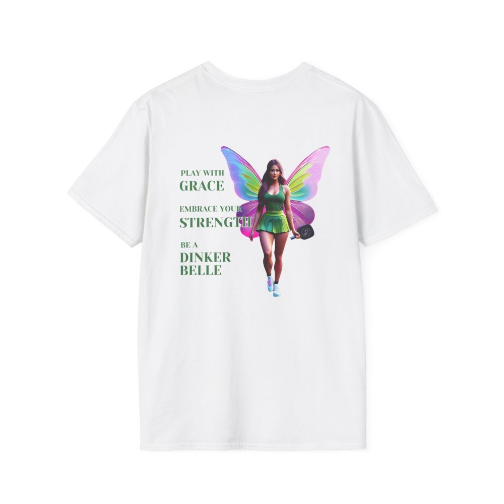 T-shirt with colorful fairy and empowering text design.