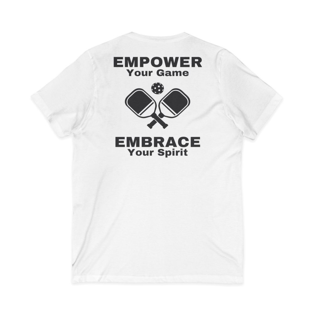 White t-shirt with pickleball paddles design