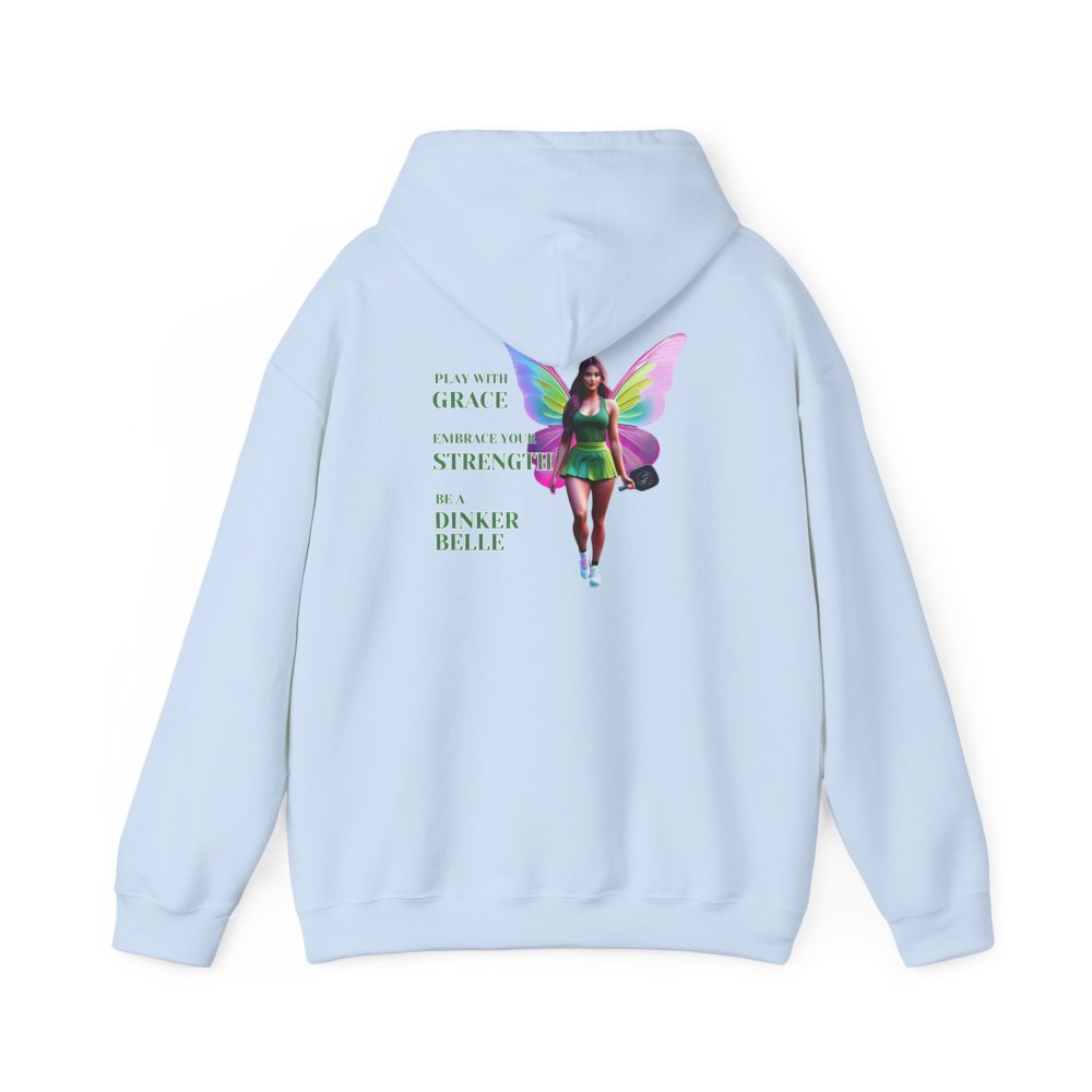 Light blue hoodie with fairy illustration and motivational text
