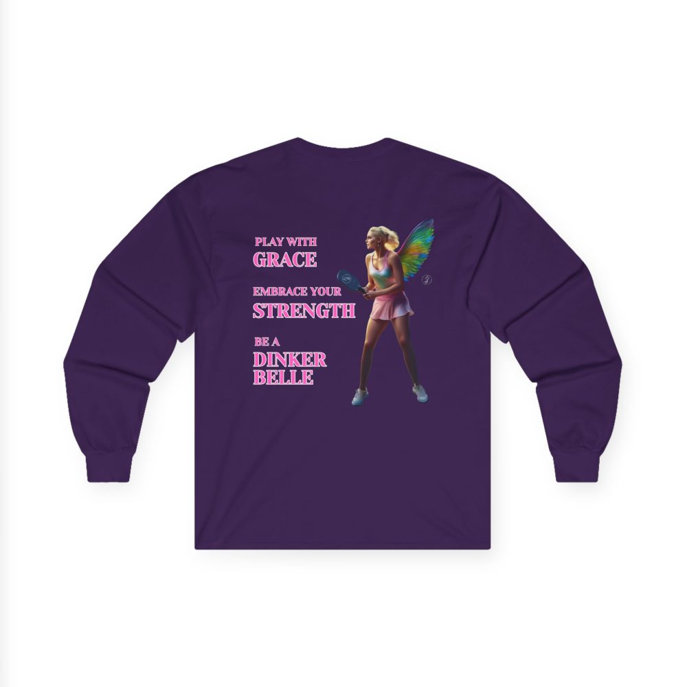 Purple shirt with fairy and motivational text