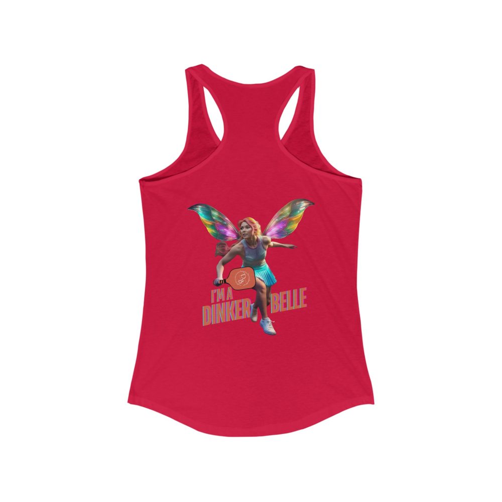 Red tank top with winged athlete graphic.