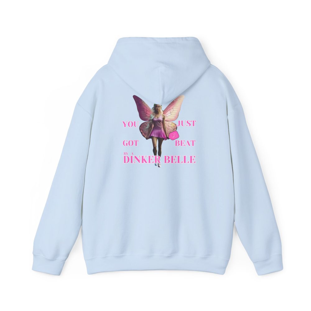 Blue hoodie with fairy design and humorous text.