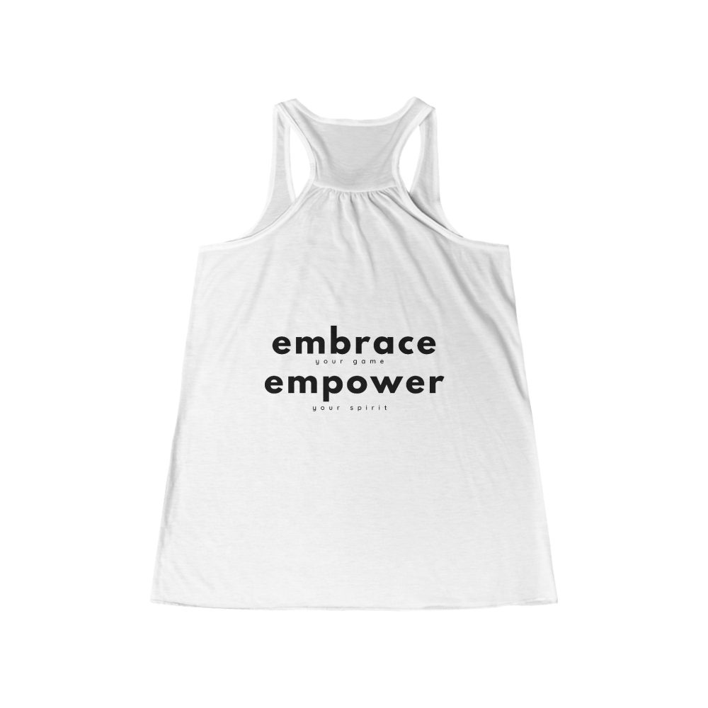 White tank top with motivational empowerment text.