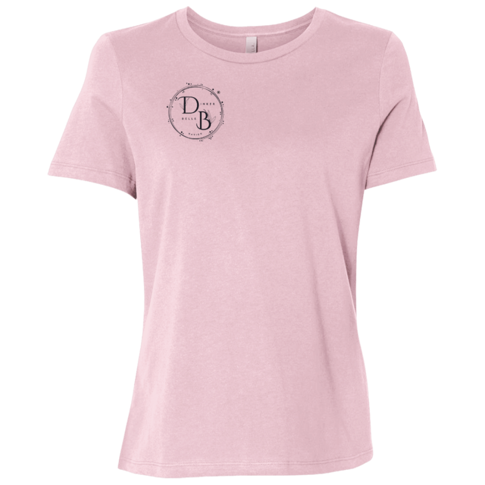 Light pink crewneck T-shirt with black DB chest logo