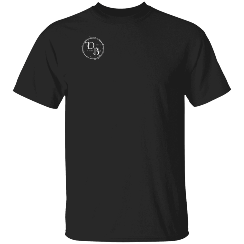 Black T-shirt with small circular DB chest logo